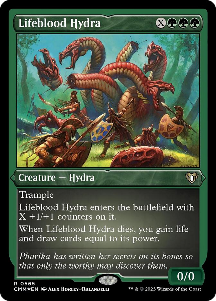 Lifeblood Hydra (Foil Etched) [Commander Masters] | Tables and Towers