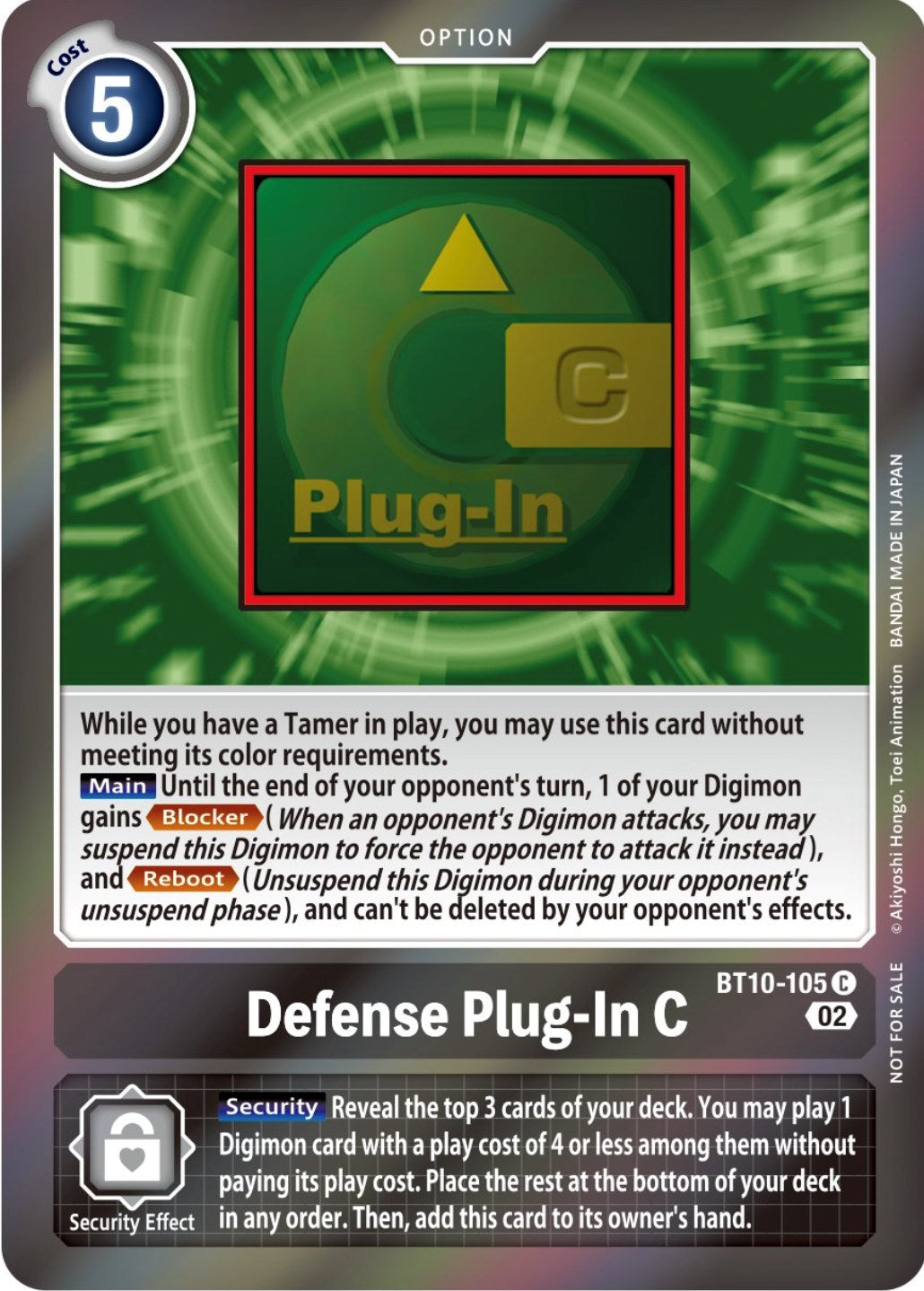 Defense Plug-In C [BT10-105] (Event Pack 4) [Xros Encounter Promos] | Tables and Towers