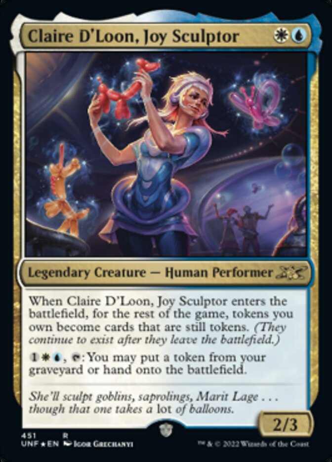 Claire D'Loon, Joy Sculptor (Galaxy Foil) [Unfinity] | Tables and Towers