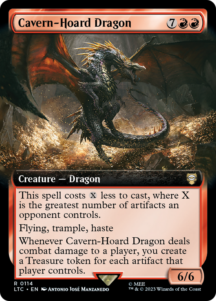 Cavern-Hoard Dragon (Extended Art) [The Lord of the Rings: Tales of Middle-Earth Commander] | Tables and Towers