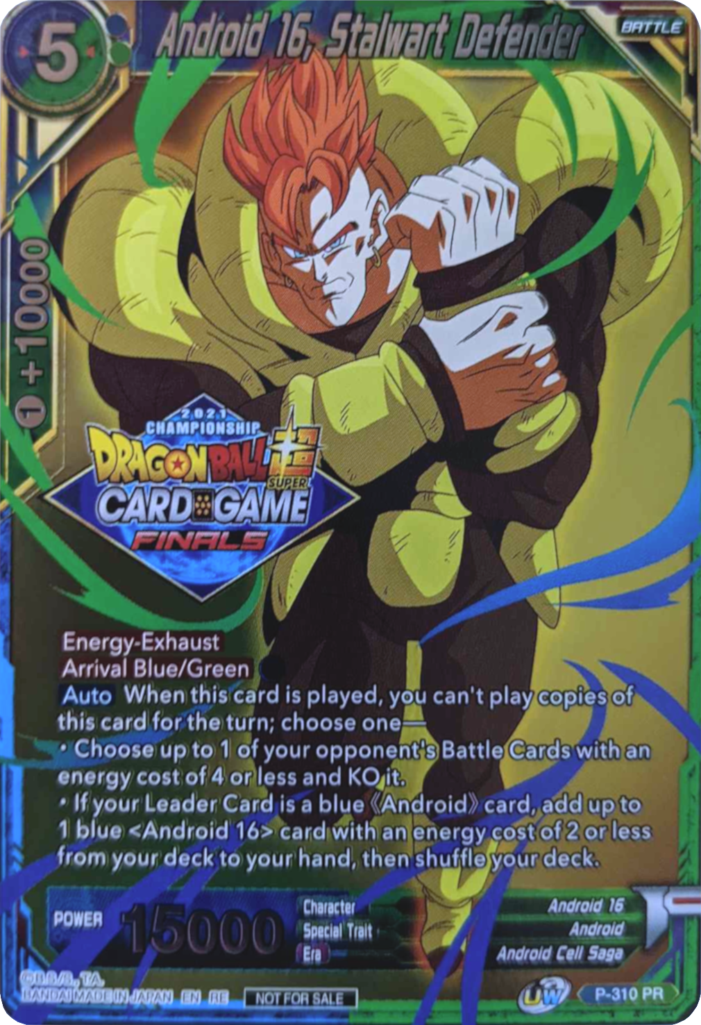 Android 16, Stalwart Defender (2021 Tournament Pack Vault Set) (P-310) [Tournament Promotion Cards] | Tables and Towers