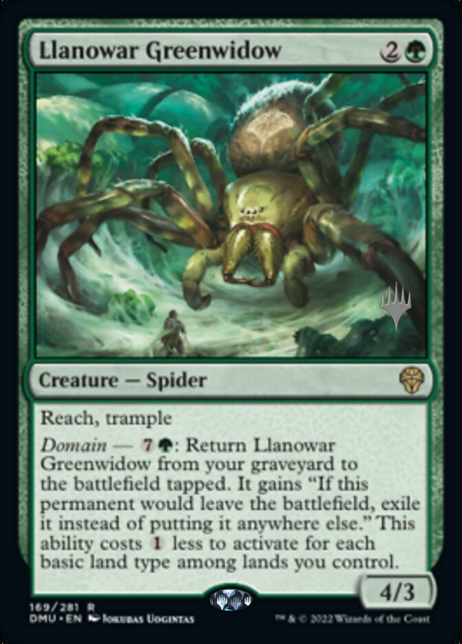 Llanowar Greenwidow (Promo Pack) [Dominaria United Promos] | Tables and Towers