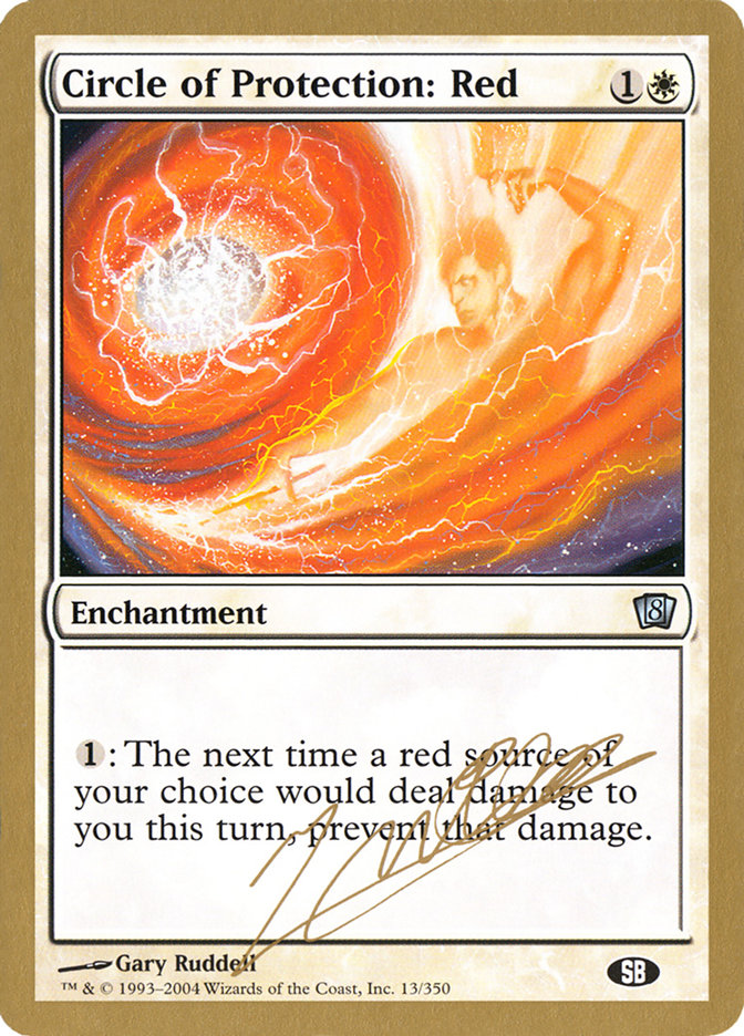 Circle of Protection: Red (Julien Nuijten) (SB) [World Championship Decks 2004] | Tables and Towers