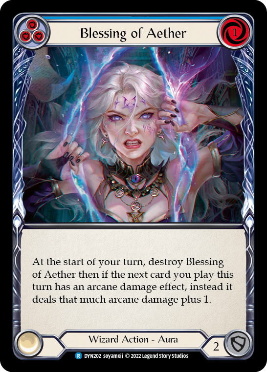 Blessing of Aether (Blue) [DYN202] (Dynasty)  Rainbow Foil | Tables and Towers