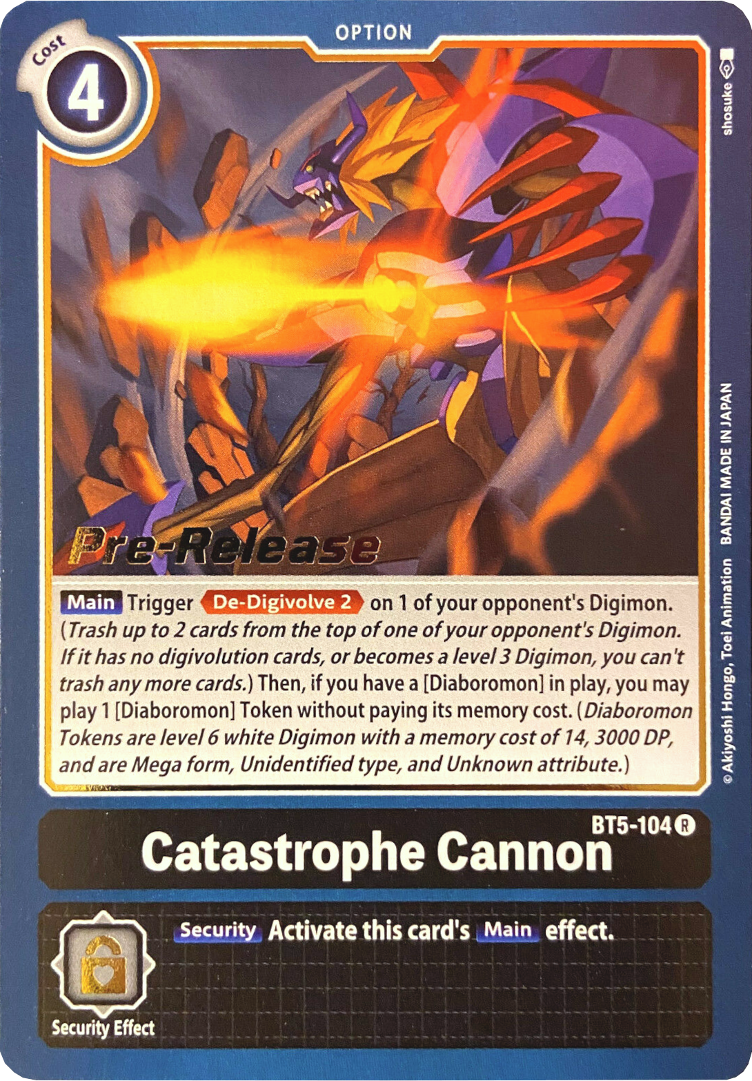 Catastrophe Cannon [BT5-104] [Battle of Omni Pre-Release Promos] | Tables and Towers