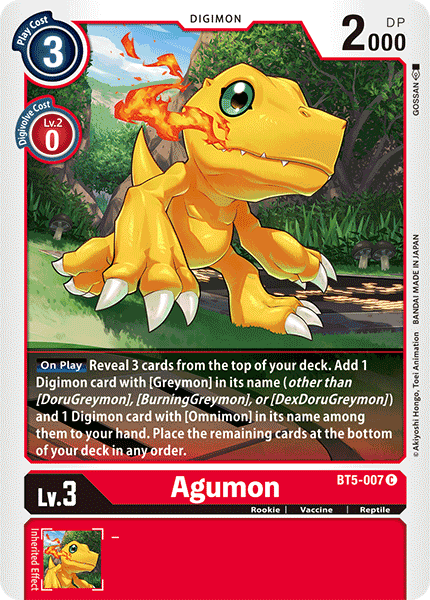 Agumon [BT5-007] [Battle of Omni] | Tables and Towers