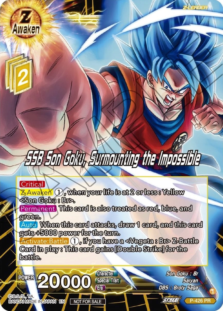 SSB Son Goku, Surmounting the Impossible (P-426) [Promotion Cards] | Tables and Towers