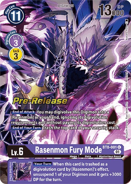 Rasenmon: Fury Mode [BT8-081] [New Awakening Pre-Release Cards] | Tables and Towers