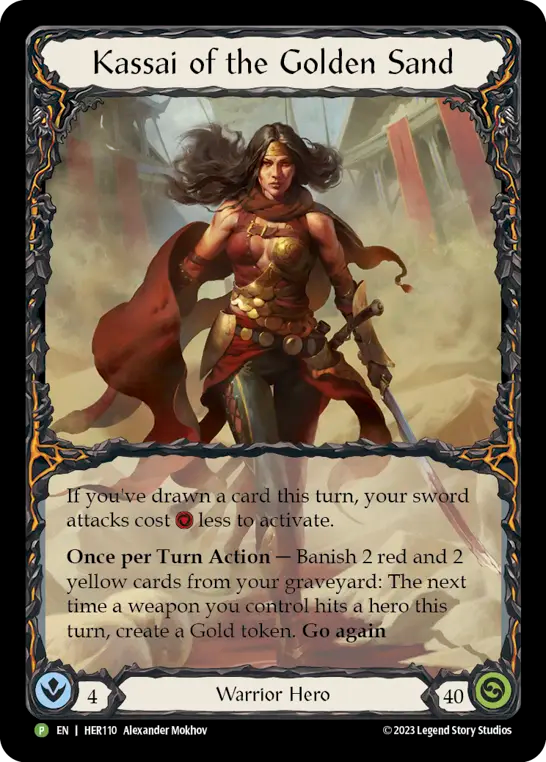 Kassai of the Golden Sand (Rainbow Foil) [HER110] (Promo)  Rainbow Foil | Tables and Towers