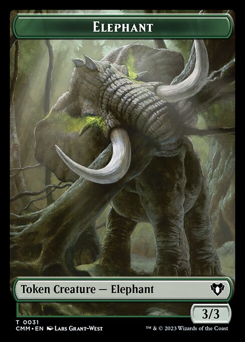 Clue // Elephant Double-Sided Token [Commander Masters Tokens] | Tables and Towers