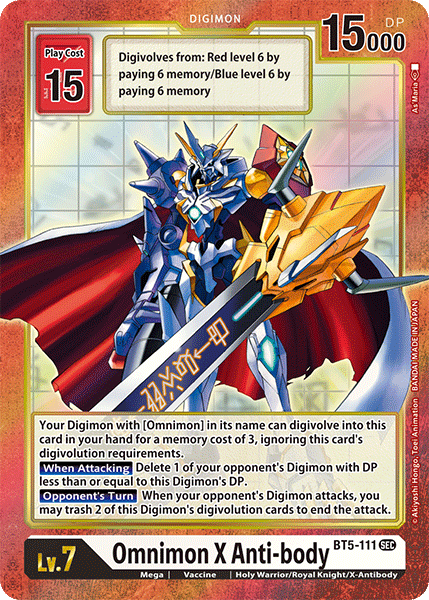 Omnimon X Anti-body [BT5-111] (Alternate Art) [Battle of Omni] | Tables and Towers