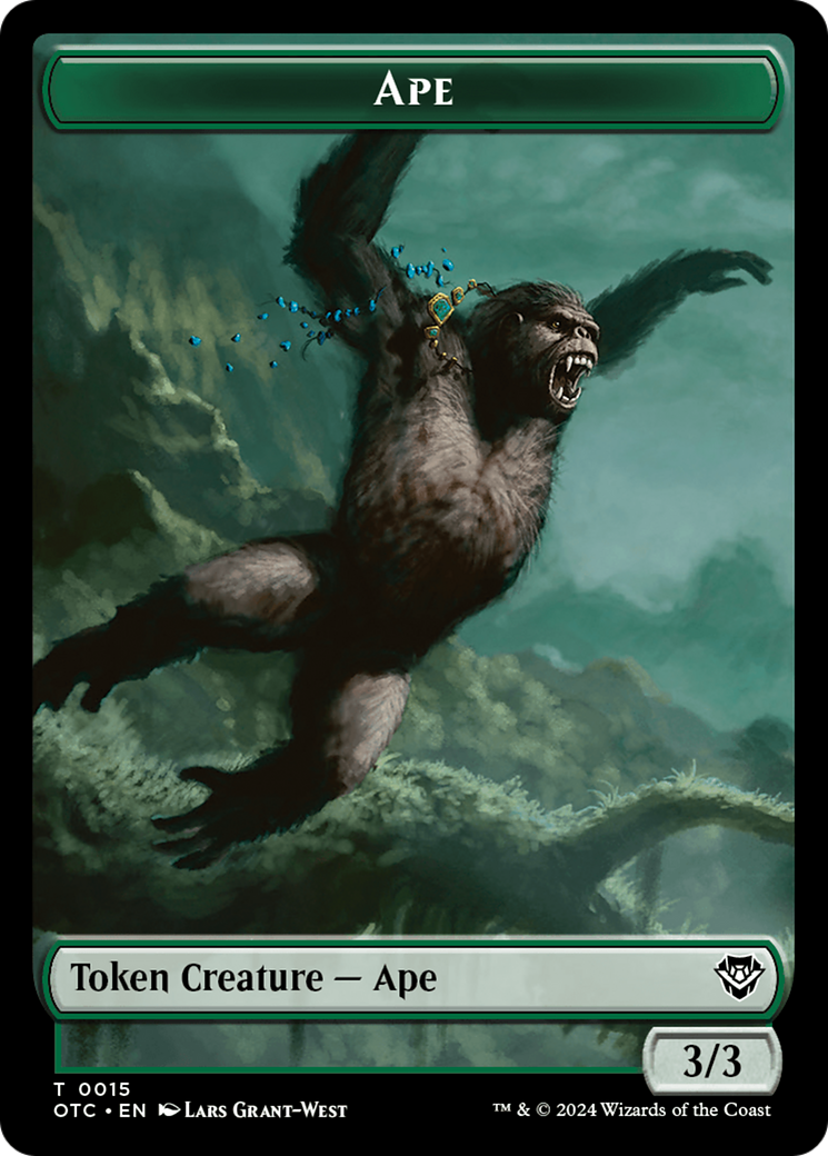 Ape // Shark Double-Sided Token [Outlaws of Thunder Junction Commander Tokens] | Tables and Towers