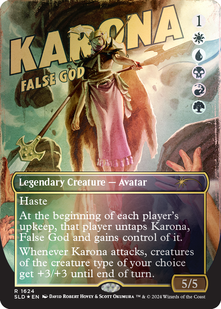 Karona, False God (Rainbow Foil) [Secret Lair Drop Series] | Tables and Towers