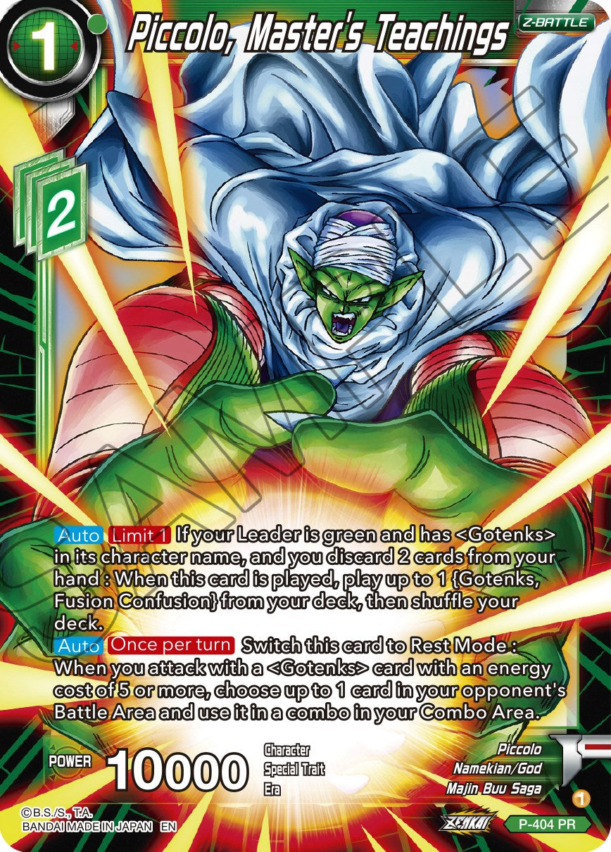 Piccolo, Master's Teachings (P-404) [Promotion Cards] | Tables and Towers