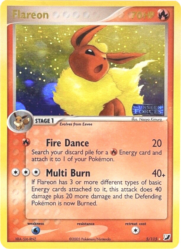 Flareon (5/115) (Stamped) [EX: Unseen Forces] | Tables and Towers