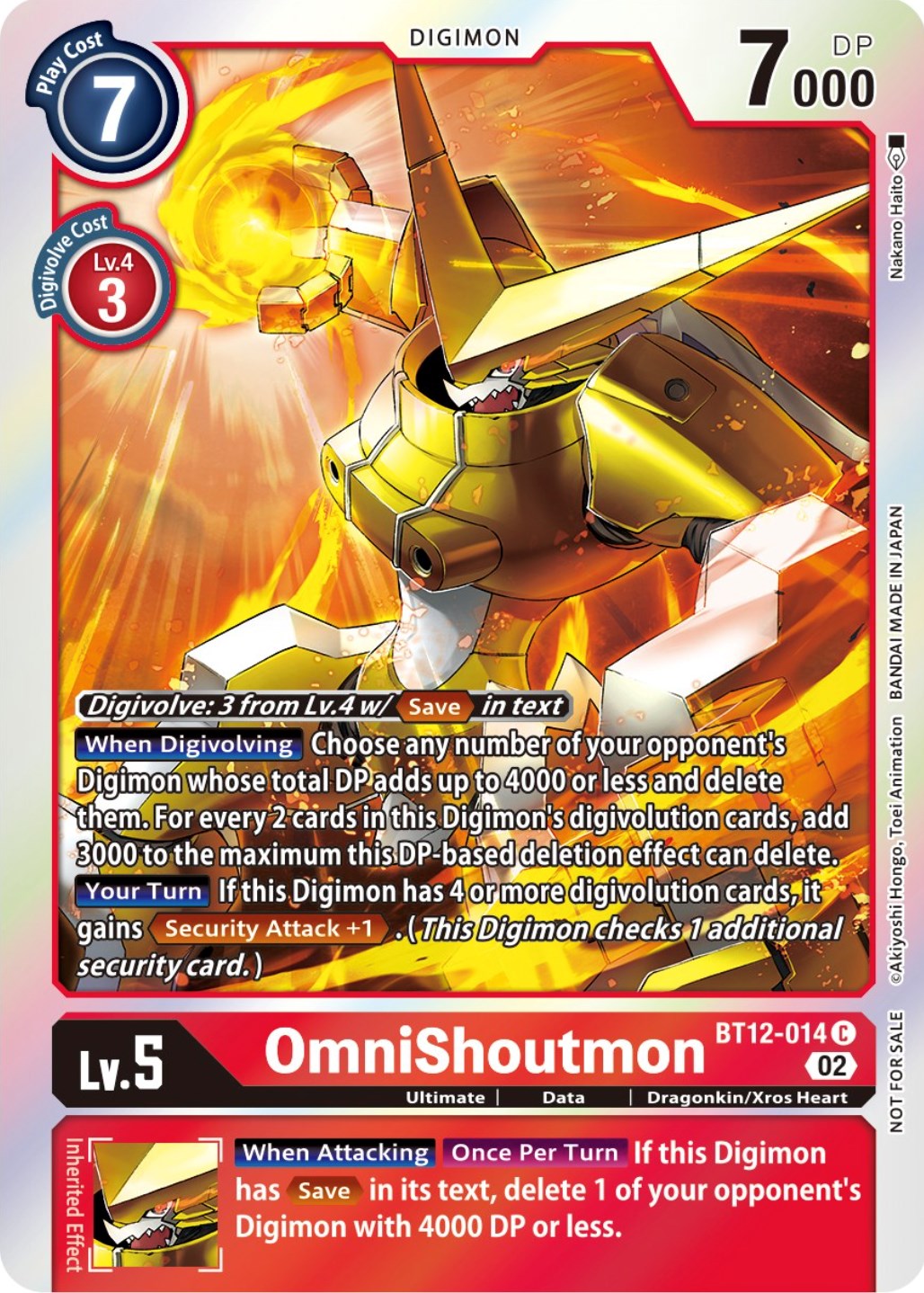 OmniShoutmon [BT12-014] (Box Topper) [Across Time] | Tables and Towers