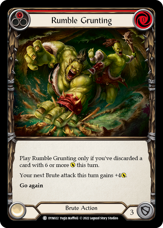 Rumble Grunting (Red) [DYN022] (Dynasty)  Rainbow Foil | Tables and Towers