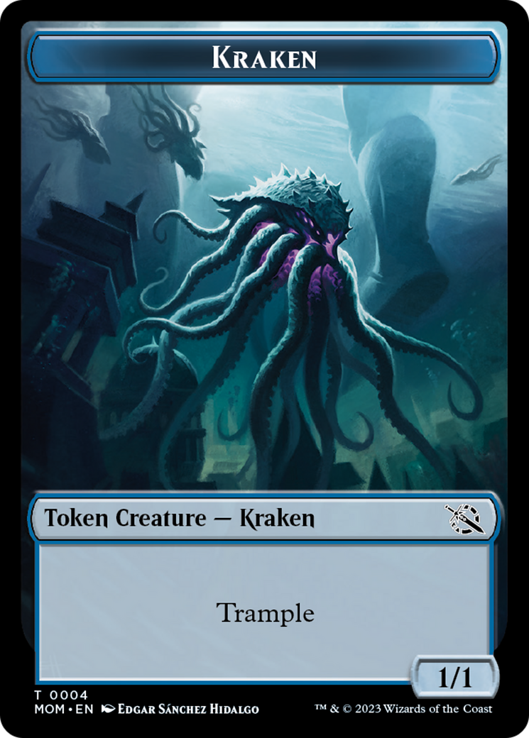 Monk // Kraken Double-Sided Token [March of the Machine Tokens] | Tables and Towers