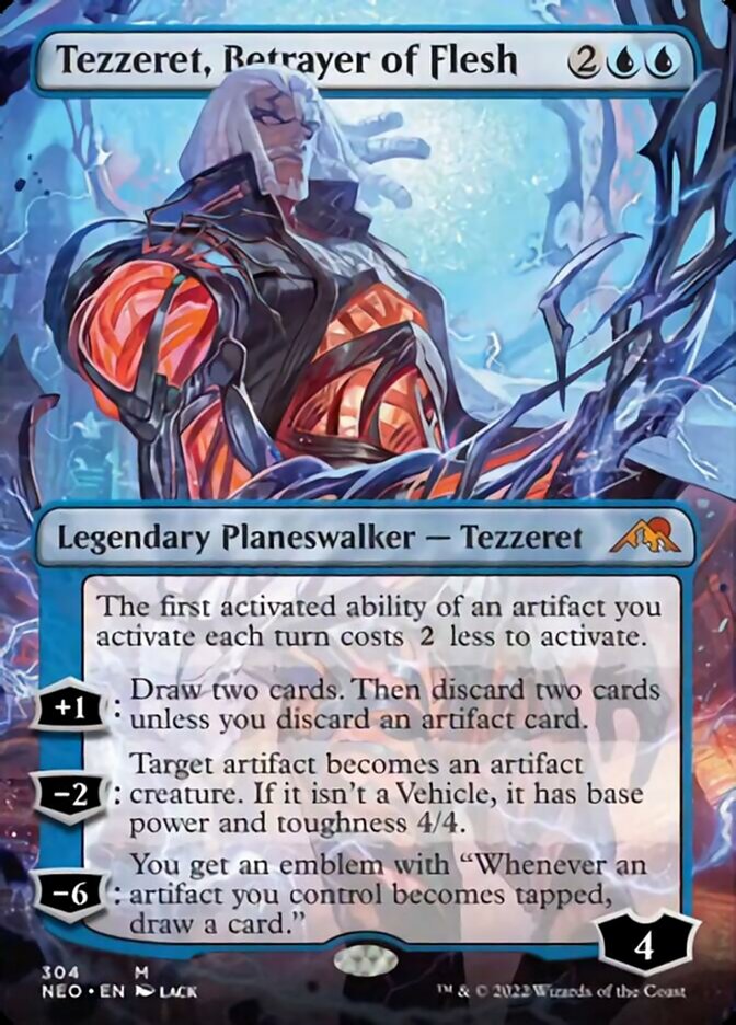 Tezzeret, Betrayer of Flesh (Borderless) [Kamigawa: Neon Dynasty] | Tables and Towers