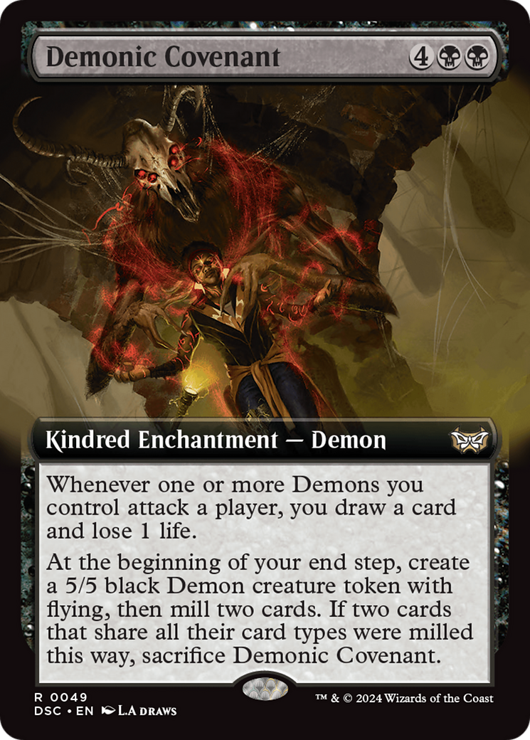 Demonic Covenant (Extended Art) [Duskmourn: House of Horror Commander] | Tables and Towers