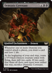 Demonic Covenant (Extended Art) [Duskmourn: House of Horror Commander] | Tables and Towers