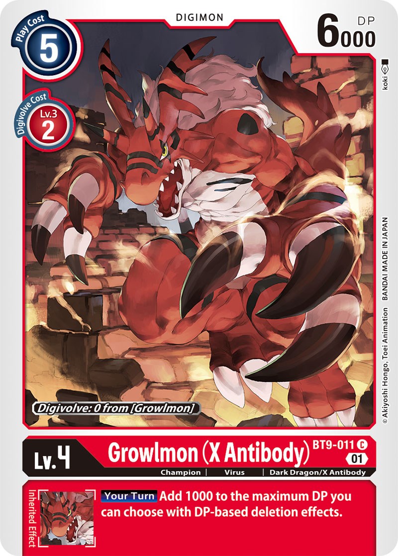 Growlmon (X Antibody) [BT9-011] [X Record] | Tables and Towers