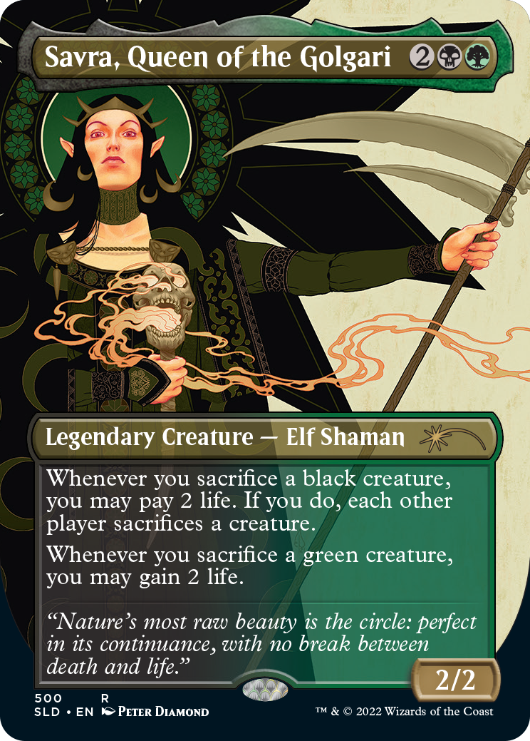 Savra, Queen of the Golgari (Borderless) [Secret Lair Drop Series] | Tables and Towers