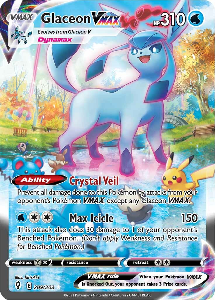 Glaceon VMAX (209/203) [Sword & Shield: Evolving Skies] | Tables and Towers