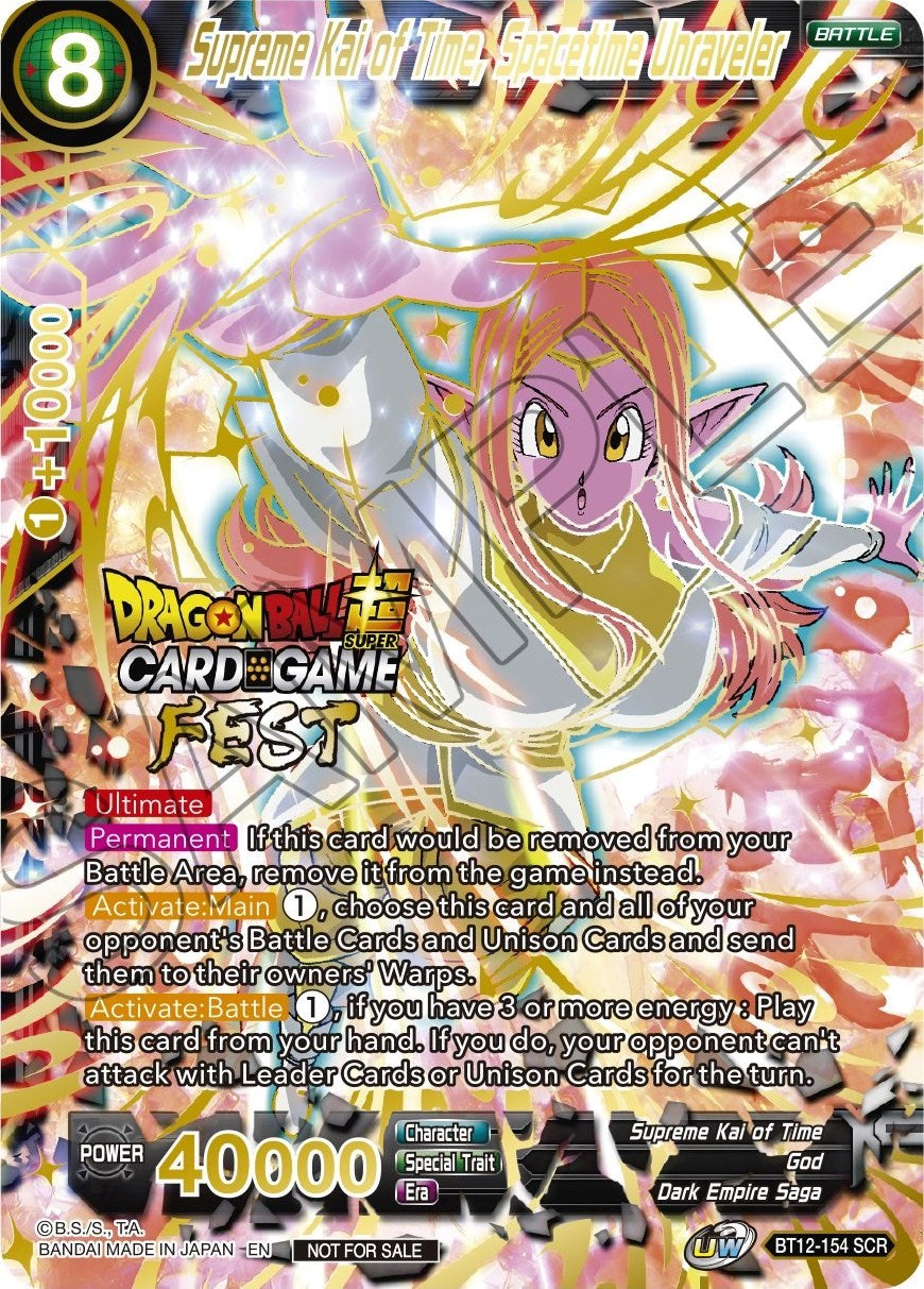 Supreme Kai of Time, Spacetime Unraveler (Card Game Fest 2022 - Winner-Stamped) (BT12-154) [Tournament Promotion Cards] | Tables and Towers