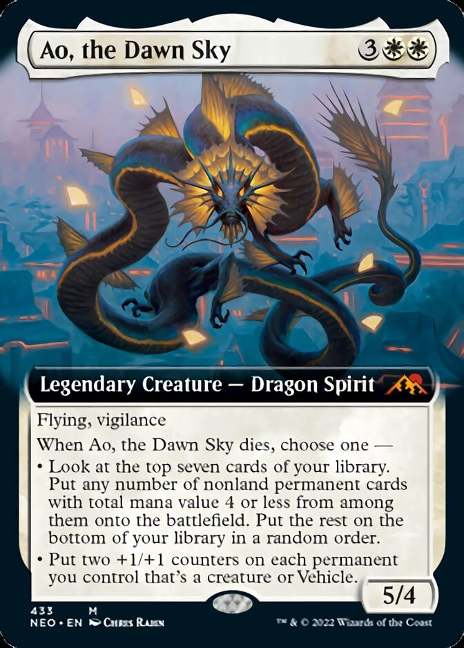 Ao, the Dawn Sky (Extended Art) [Kamigawa: Neon Dynasty] | Tables and Towers