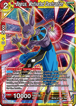 Beerus, Motivated Destruction (BT17-134) [Ultimate Squad] | Tables and Towers