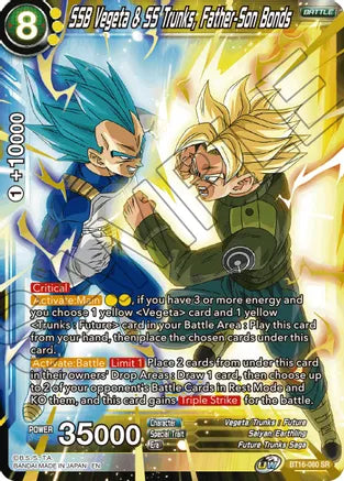 SSB Vegeta & SS Trunks, Father-Son Bonds (BT16-080) [Realm of the Gods] | Tables and Towers