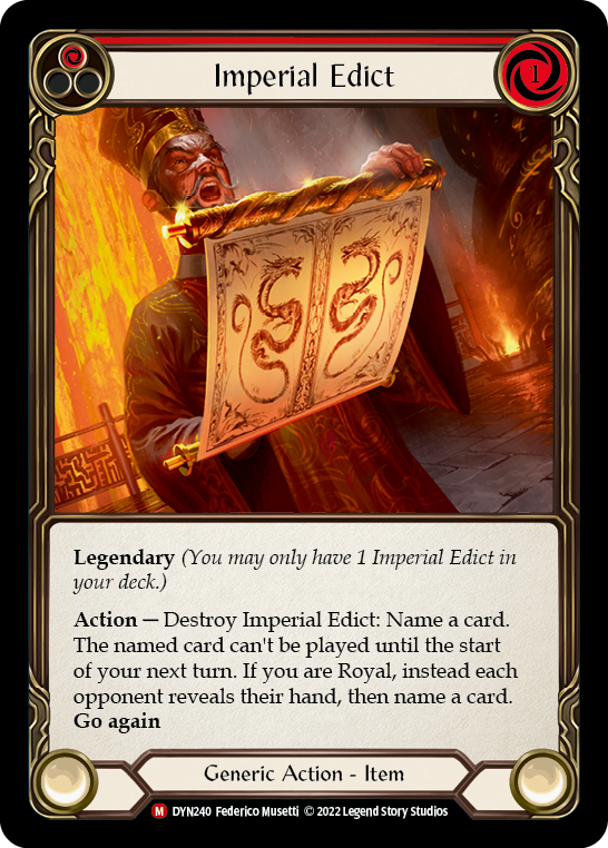 Imperial Edict [DYN240] (Dynasty)  Cold Foil | Tables and Towers