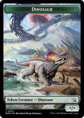 Warrior // Dinosaur Double-Sided Token [March of the Machine Tokens] | Tables and Towers