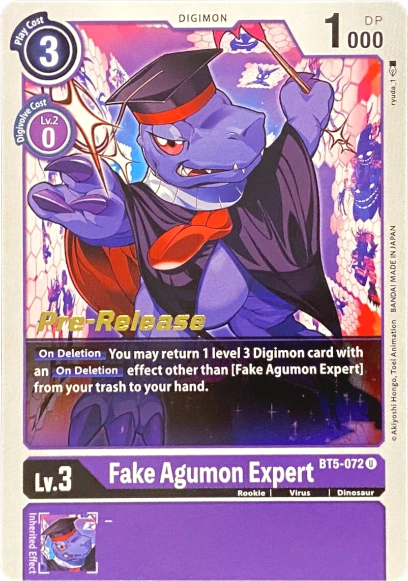 Fake Agumon Expert [BT5-072] [Battle of Omni Pre-Release Promos] | Tables and Towers