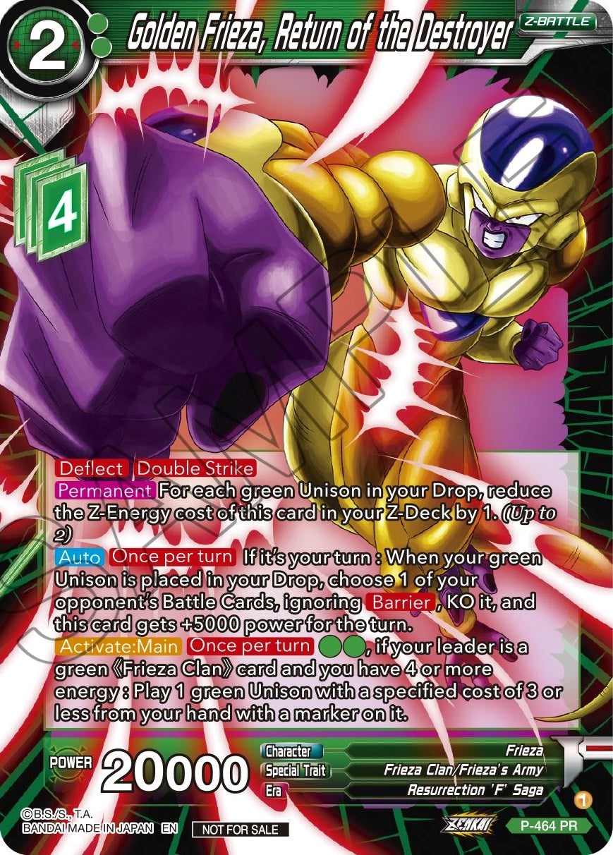 Golden Frieza, Return of the Destroyer (Z03 Dash Pack) (P-464) [Promotion Cards] | Tables and Towers