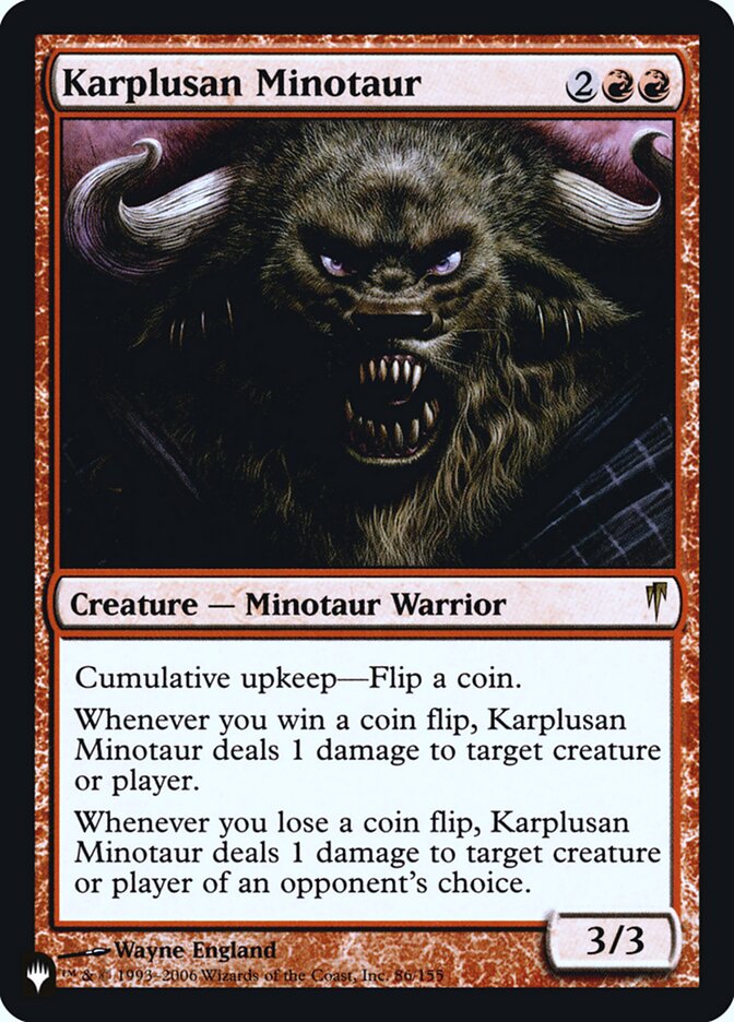 Karplusan Minotaur [Secret Lair: Heads I Win, Tails You Lose] | Tables and Towers