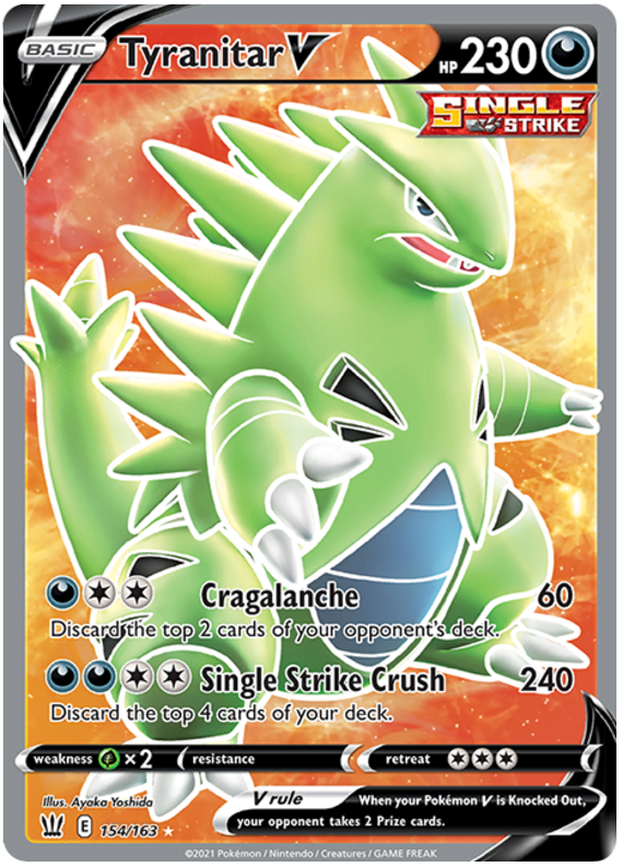 Tyranitar V (154/163) [Sword & Shield: Battle Styles] | Tables and Towers