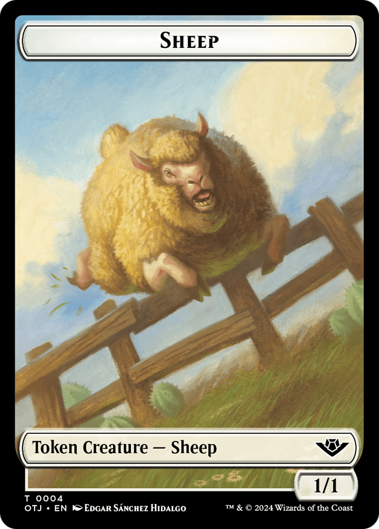 Treasure // Sheep Double-Sided Token [Outlaws of Thunder Junction Tokens] | Tables and Towers