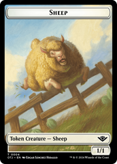 Mercenary // Sheep Double-Sided Token [Outlaws of Thunder Junction Tokens] | Tables and Towers