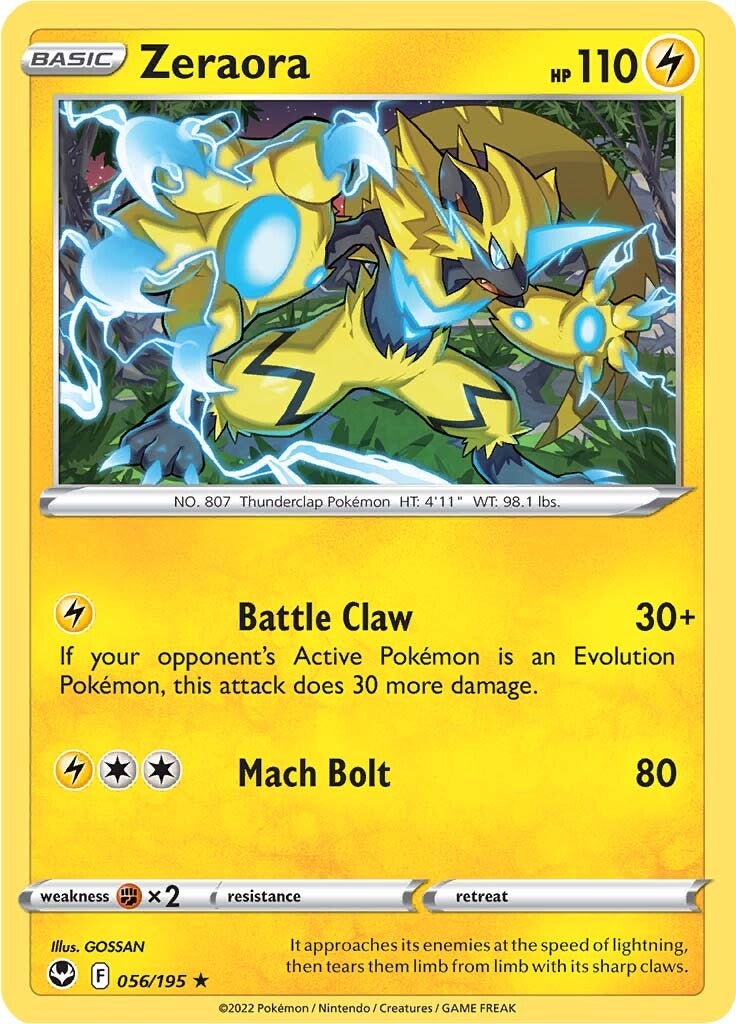 Zeraora (056/195) [Sword & Shield: Silver Tempest] | Tables and Towers