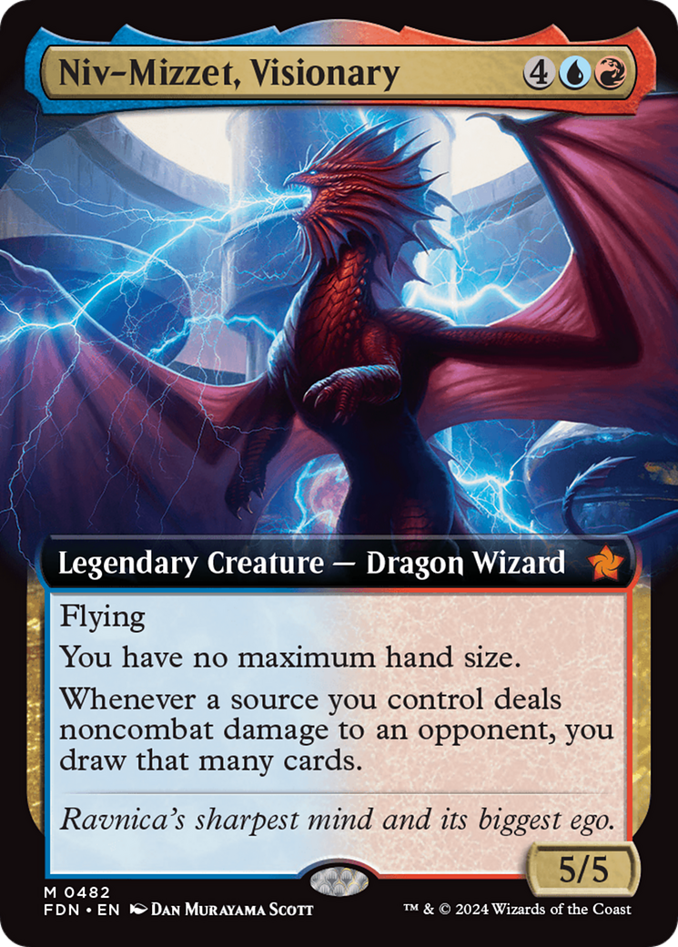 Niv-Mizzet, Visionary (Extended Art) [Foundations] | Tables and Towers