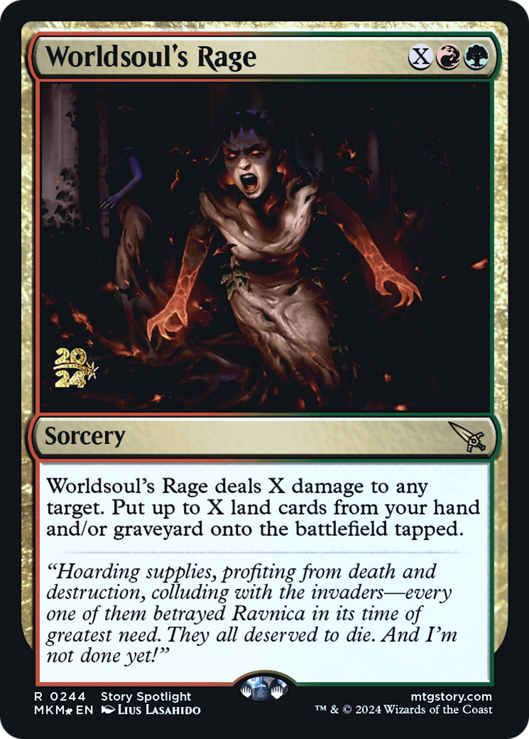 Worldsoul's Rage [Murders at Karlov Manor Prerelease Promos] | Tables and Towers