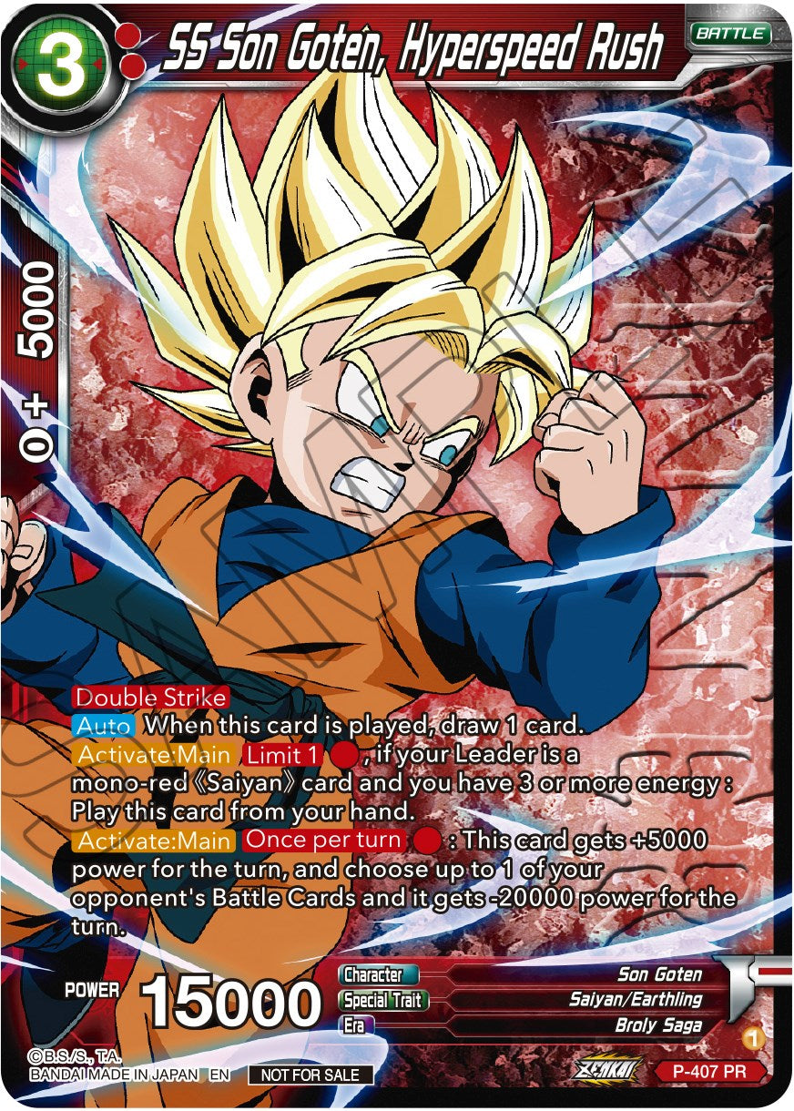 SS Son Goten, Hyperspeed Rush (Zenkai Series Tournament Pack Vol.1 Winner) (P-407) [Tournament Promotion Cards] | Tables and Towers