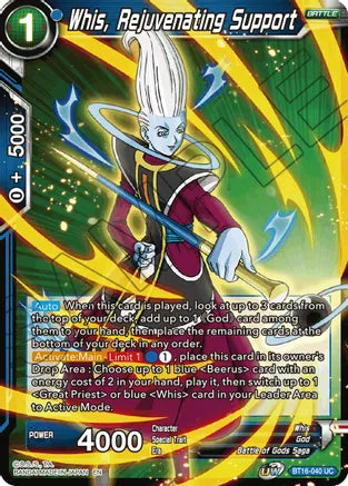 Whis, Rejuvenating Support (BT16-040) [Realm of the Gods] | Tables and Towers