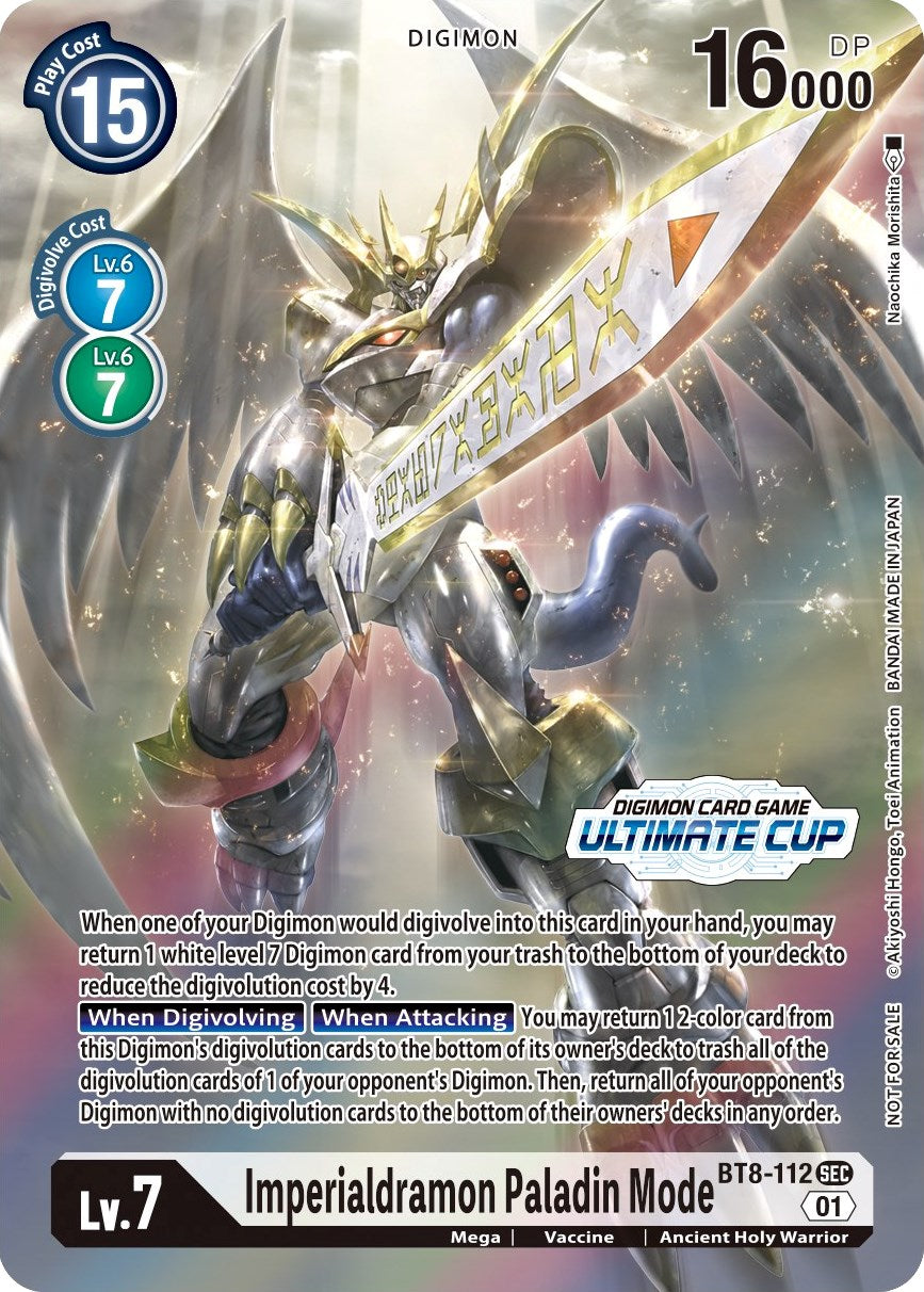 Imperialdramon Paladin Mode [BT8-112] (April Ultimate Cup 2022) [New Awakening Promos] | Tables and Towers