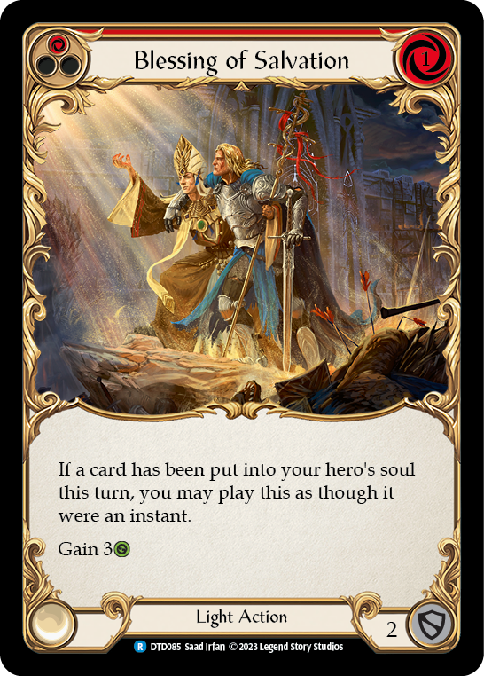 Blessing of Salvation (Red) [DTD085] (Dusk Till Dawn)  Rainbow Foil | Tables and Towers