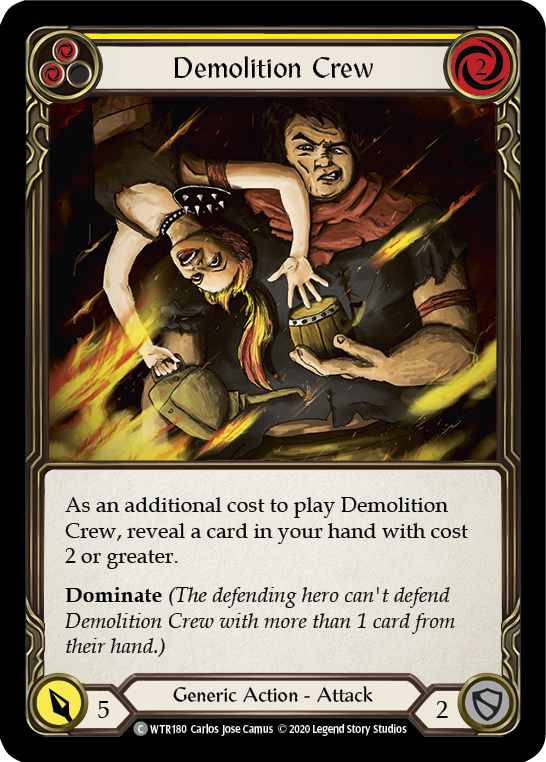 Demolition Crew (Yellow) [U-WTR180] (Welcome to Rathe Unlimited)  Unlimited Rainbow Foil | Tables and Towers