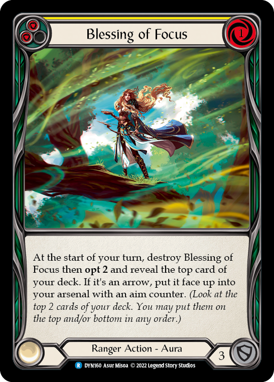 Blessing of Focus (Yellow) [DYN160] (Dynasty)  Rainbow Foil | Tables and Towers