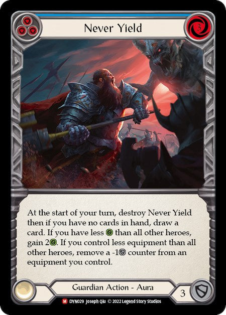 Never Yield [DYN029] (Dynasty)  Rainbow Foil | Tables and Towers